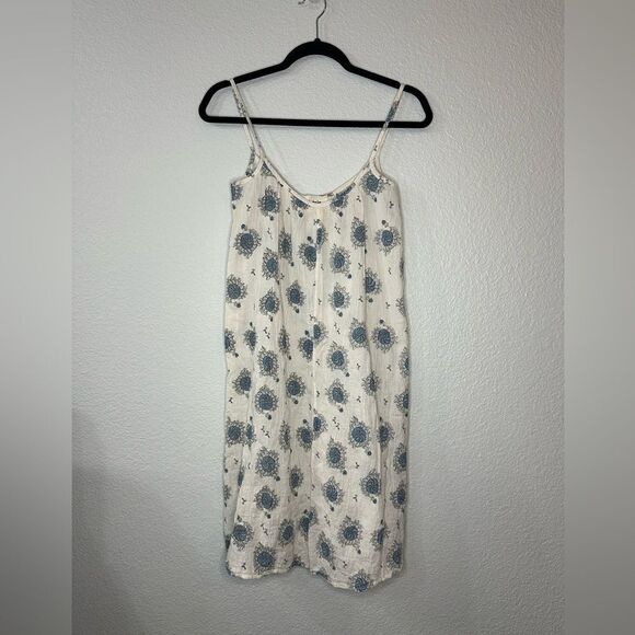 Pietsie Slip Floral Gauze Mini Boho Peasants Dress Size S Costal Beach - Picture 2 of 7